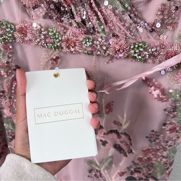 NEW $598 MAC DUGGAL 67880 FLORAL EMBELLISHED SHORT SLEEVE GOWN SIZE 8 - Picture 10 of 17